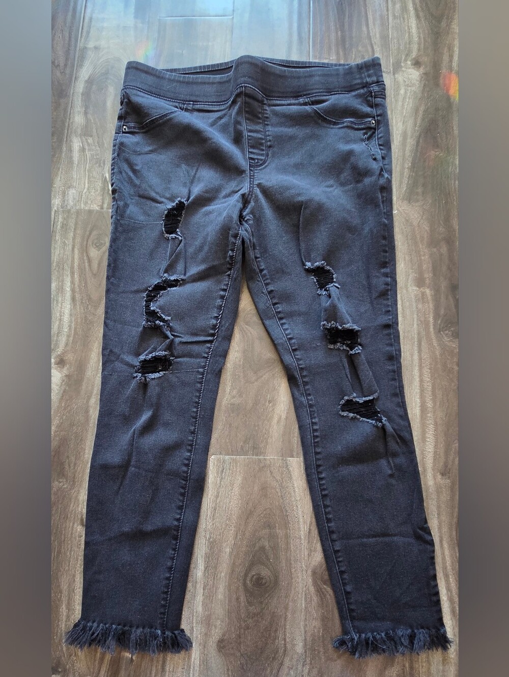 Old Navy Black Distressed Skinny Jeans